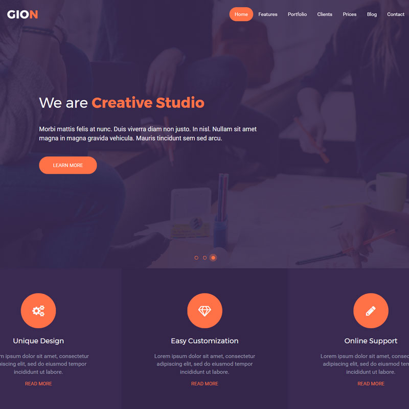 Gion HTML one page template